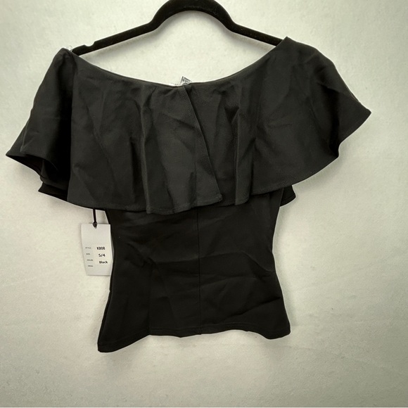 NWT Unique Vintage Black Ruffle Knit Top Size Small/4 - 565 - Picture 5 of 12